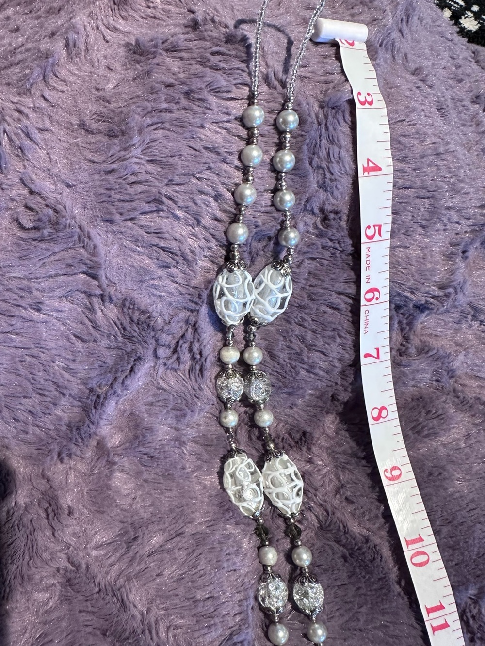 LANYARD Custom Ordered Crystal Silver Pearl use Badges, Cards, Cruise Nurse ❤️ - Picture 3 of 15
